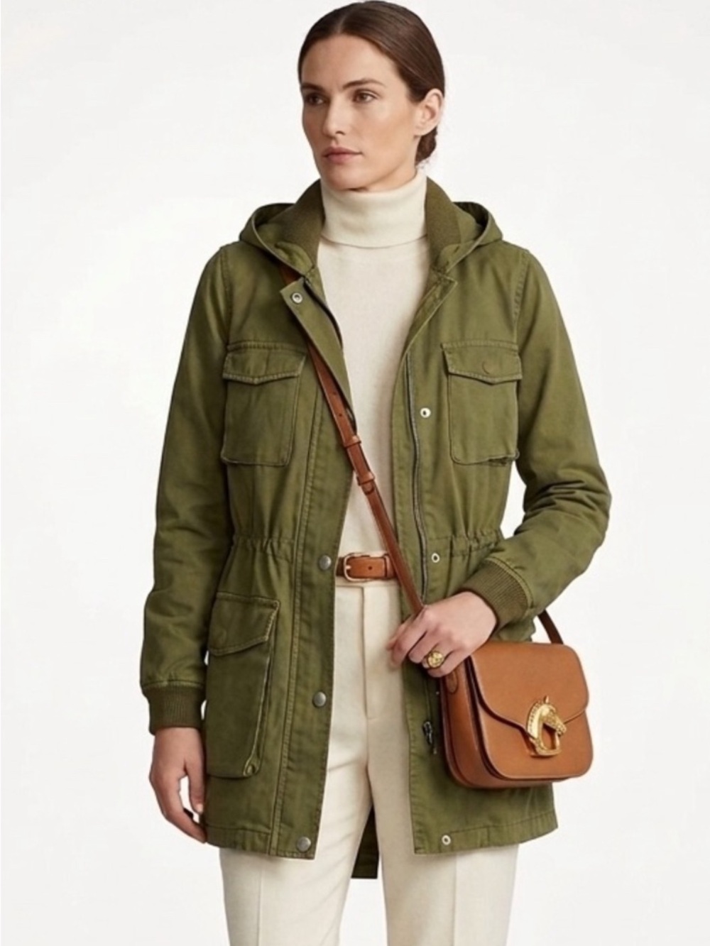 Garage Olive Green‎ Hooded Utility Jacket